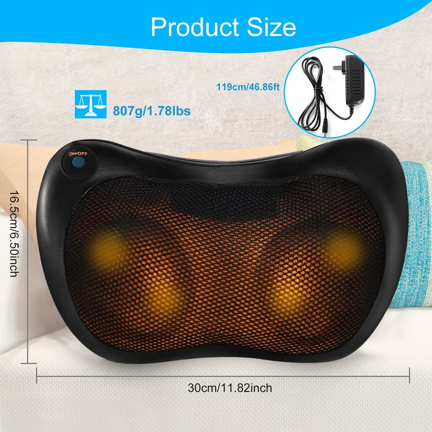 Back Neck Massage Pillow Kneading Massager