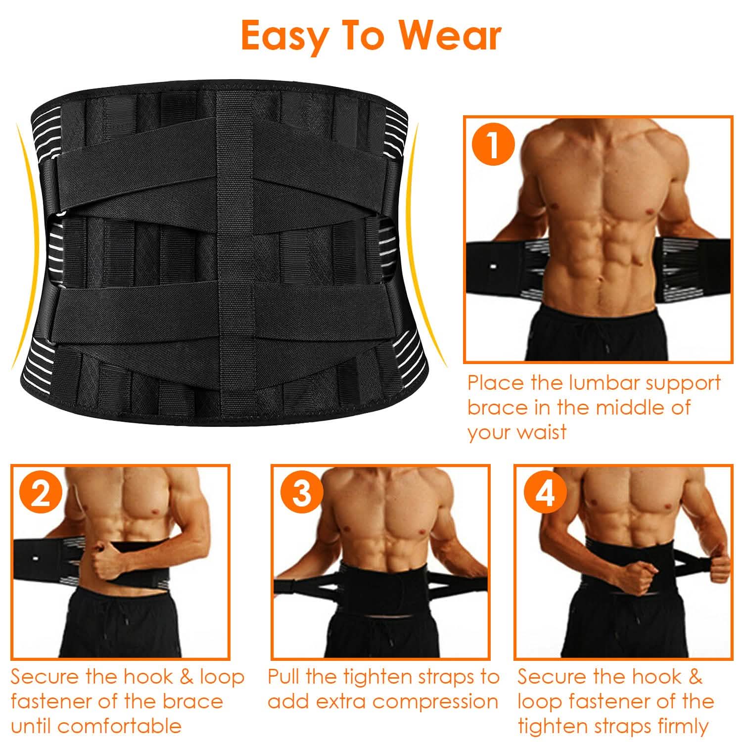 Back Support Brace Breathable Mesh Lumbar Support Belt