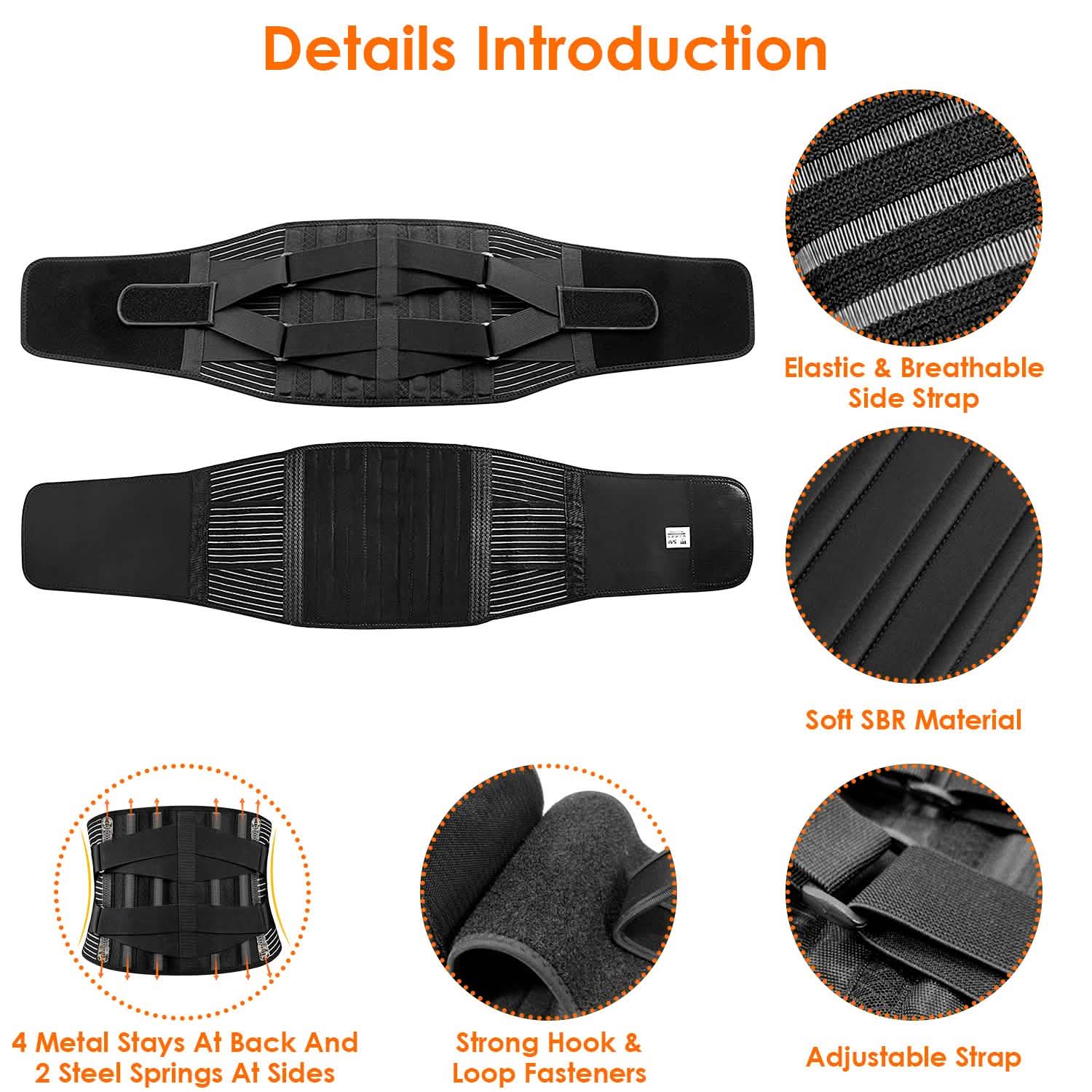 Back Support Brace Breathable Mesh Lumbar Support Belt