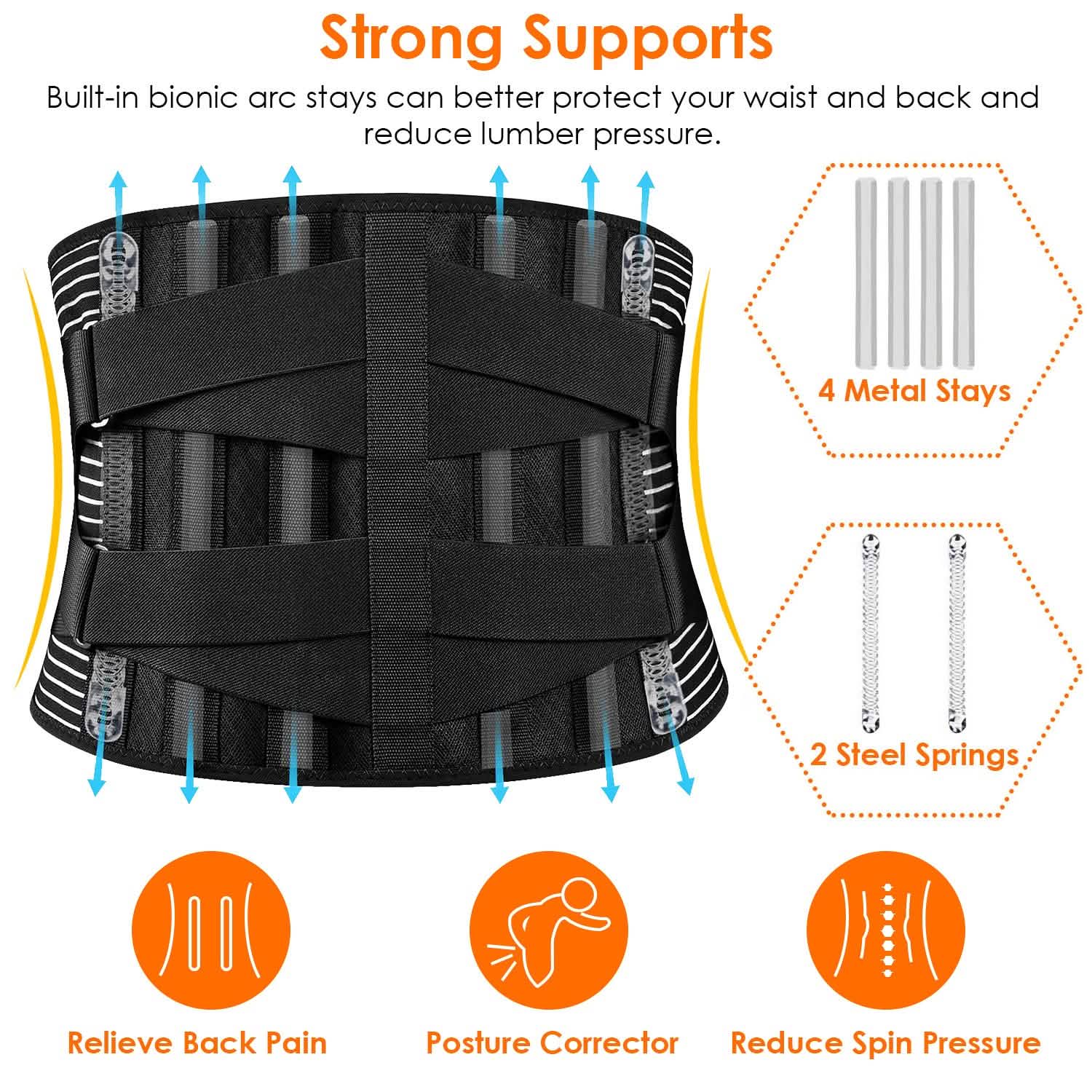 Back Support Brace Breathable Mesh Lumbar Support Belt