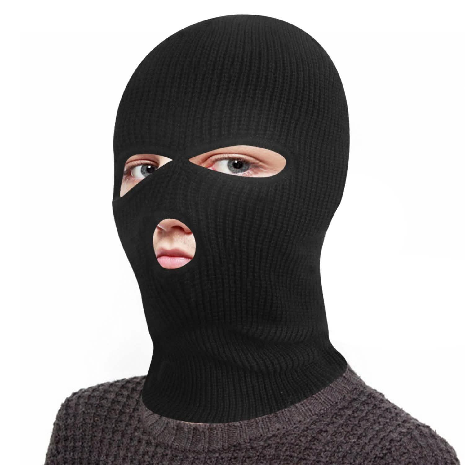 Balaclava Face Mask 3-Hole Knitted Windproof Ski Mask Full Face Cover