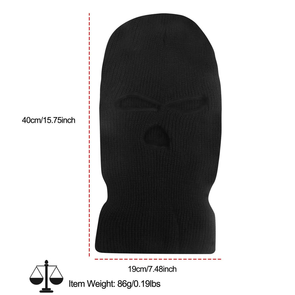 Balaclava Face Mask 3-Hole Knitted Windproof Ski Mask Full Face Cover