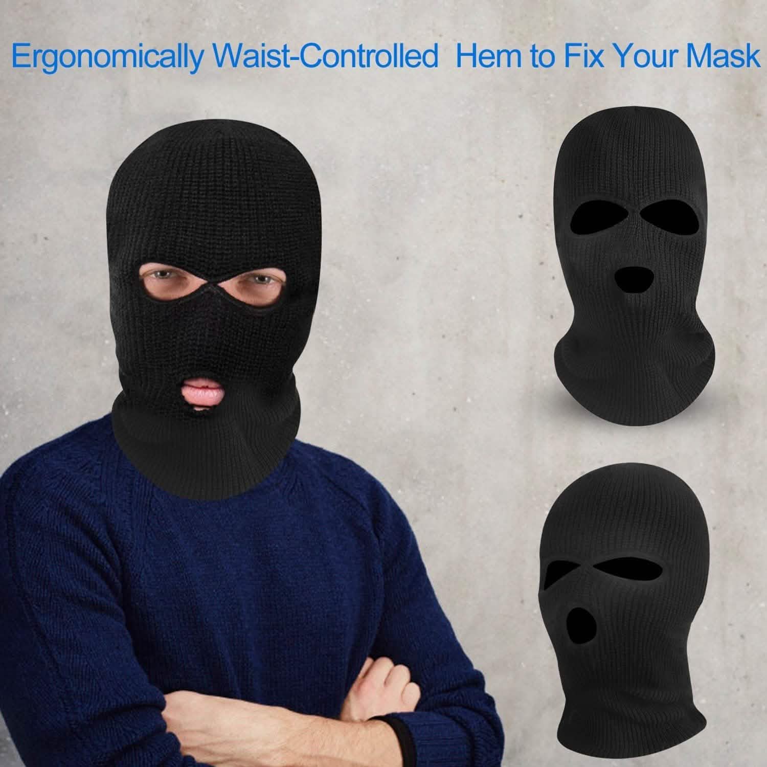 Balaclava Face Mask 3-Hole Knitted Windproof Ski Mask Full Face Cover