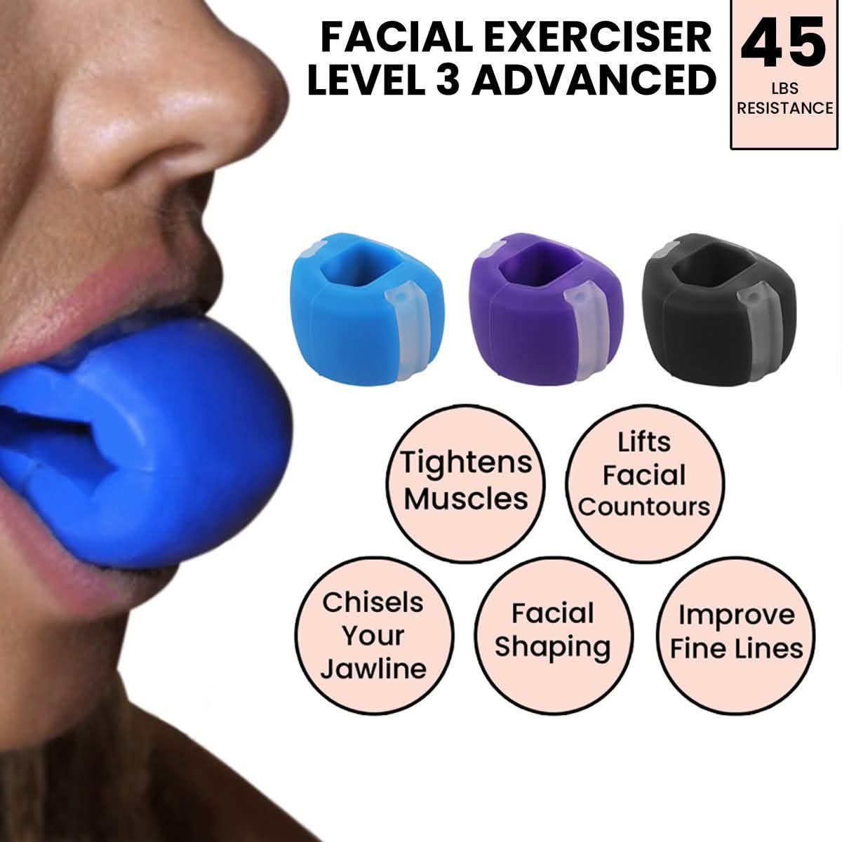 Ball Faced Jaw, Face And Neck Excercizer And Jawline Shaper Enhancer