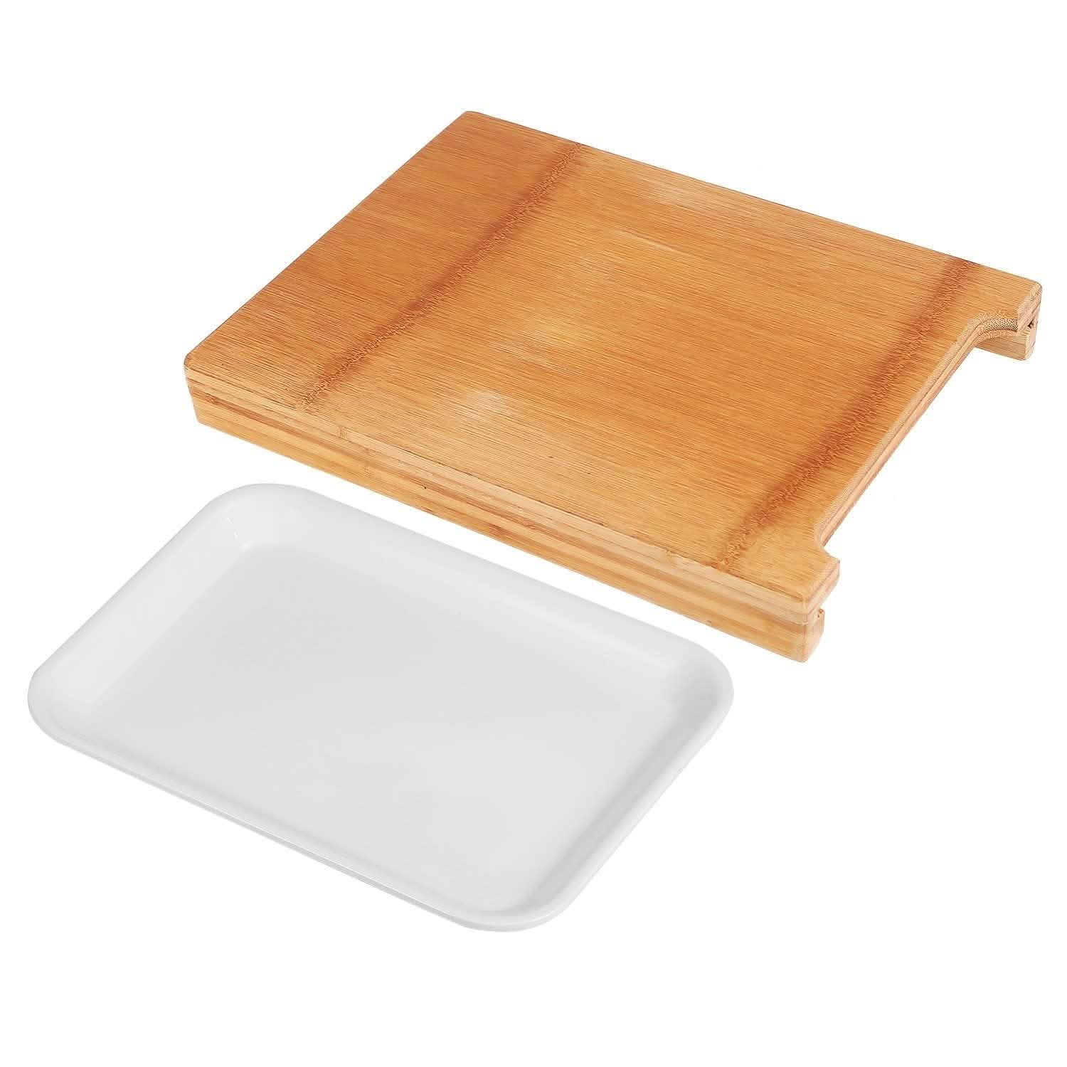 Bamboo Cutting Board with Sliding Draw Tray