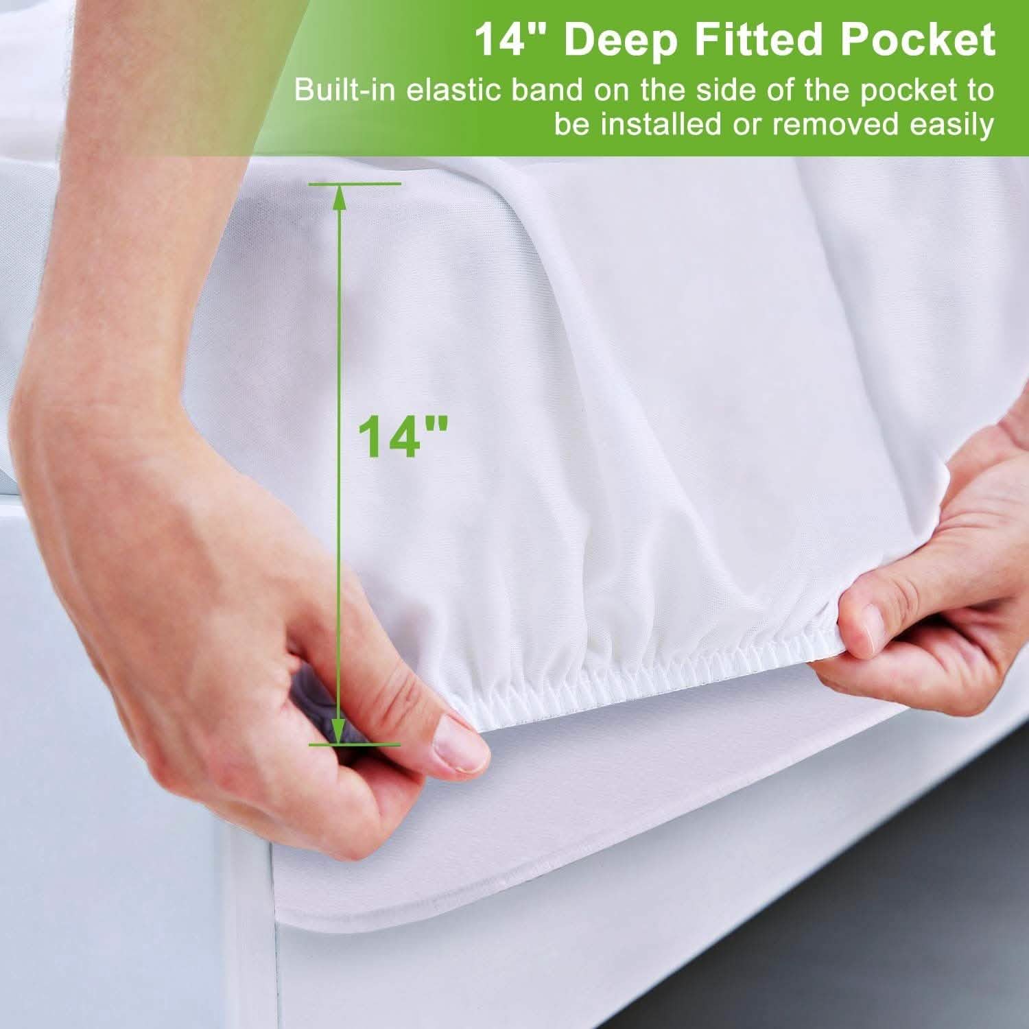 Bamboo Mattress Protector Hypoallergenic Waterproof Mattress Pad Cover