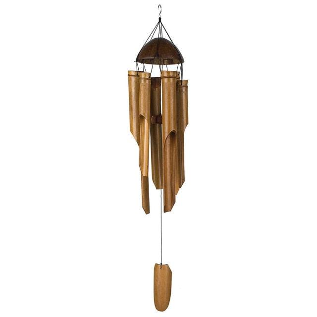 Bamboo Wind Chime Handmade Indoor Outdoor Wall Hanging Wind Chimes Decorations Garden Hanging Decorations Remembrance Condolence Sympathy Gift Wind Chime