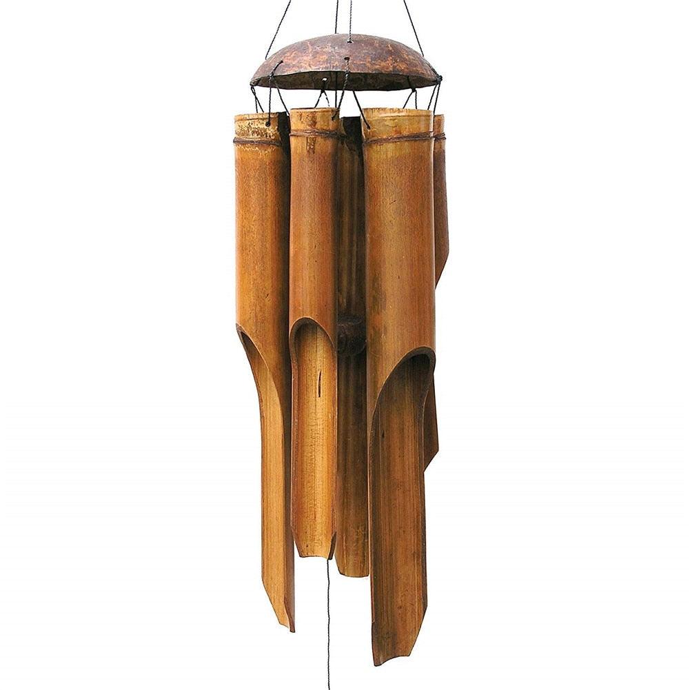 Bamboo Wind Chime Handmade Indoor Outdoor Wall Hanging Wind Chimes Decorations Garden Hanging Decorations Remembrance Condolence Sympathy Gift Wind Chime
