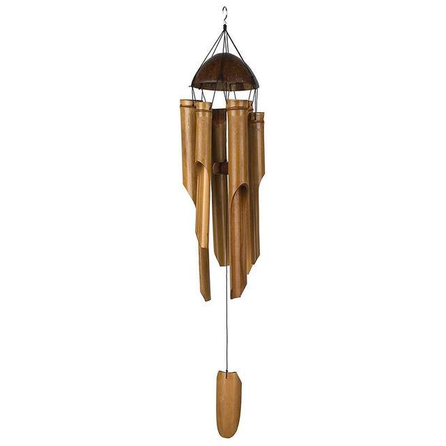 Bamboo Wind Chimes Handmade Hanging Big Bell Soothing Melodic Tones Indoor Outdoor Wall Hanging Wind Chimes Great As A Gift For Balcony Home Yard Garden Decorations For Mom