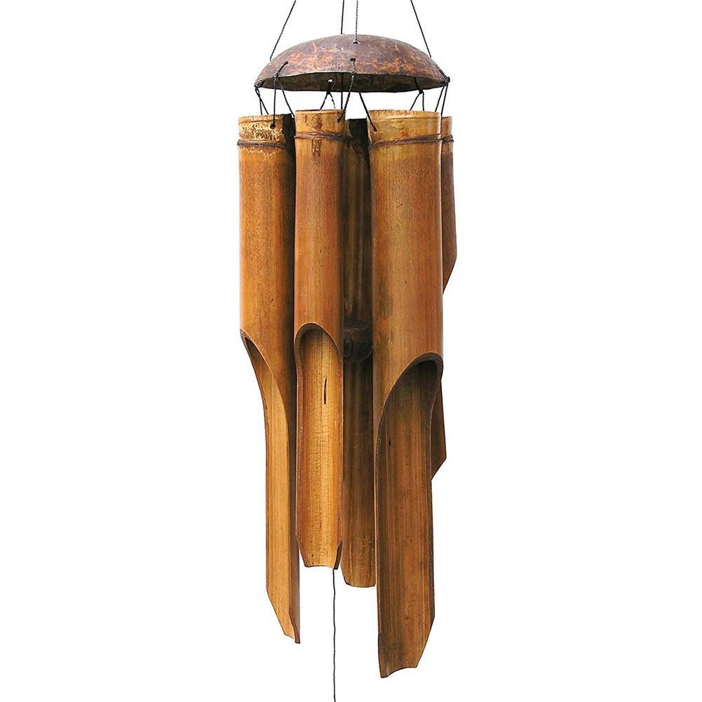 Bamboo Wind Chimes Handmade Hanging Big Bell Soothing Melodic Tones Indoor Outdoor Wall Hanging Wind Chimes Great As A Gift For Balcony Home Yard Garden Decorations For Mom