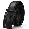 Barbados Men's Solid Buckle Leather Belt with Automatic Ratchet