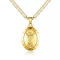BARZEL 18K Gold Plated Jesus Child Pendant With Marina Necklace