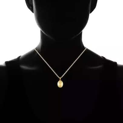 BARZEL 18K Gold Plated Jesus Child Pendant With Marina Necklace