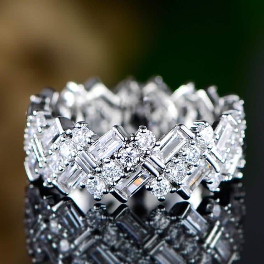 Barzel 18K Gold Plated Ring Made with Swarovski Crystal