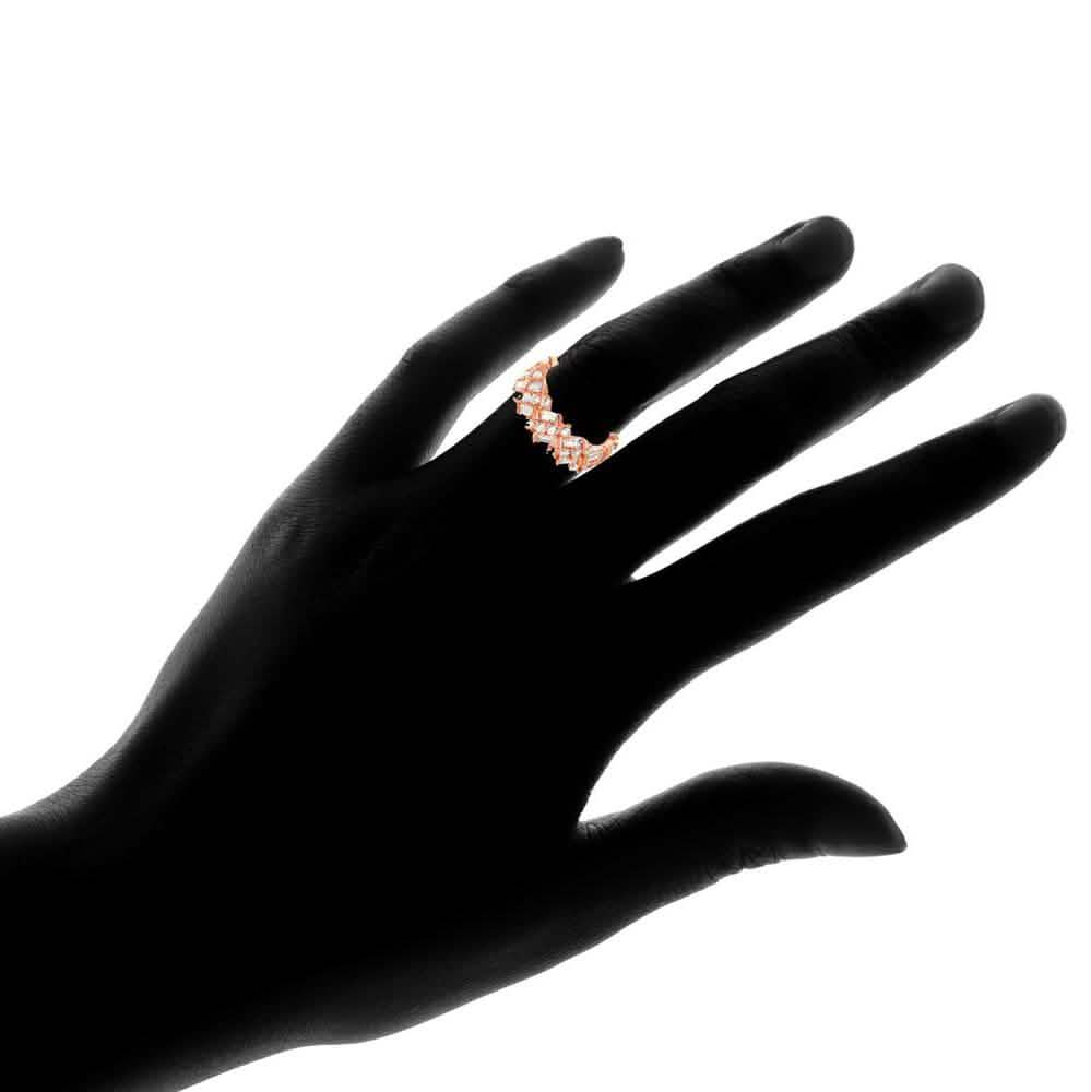Barzel 18K Gold Plated Ring Made with Swarovski Crystal