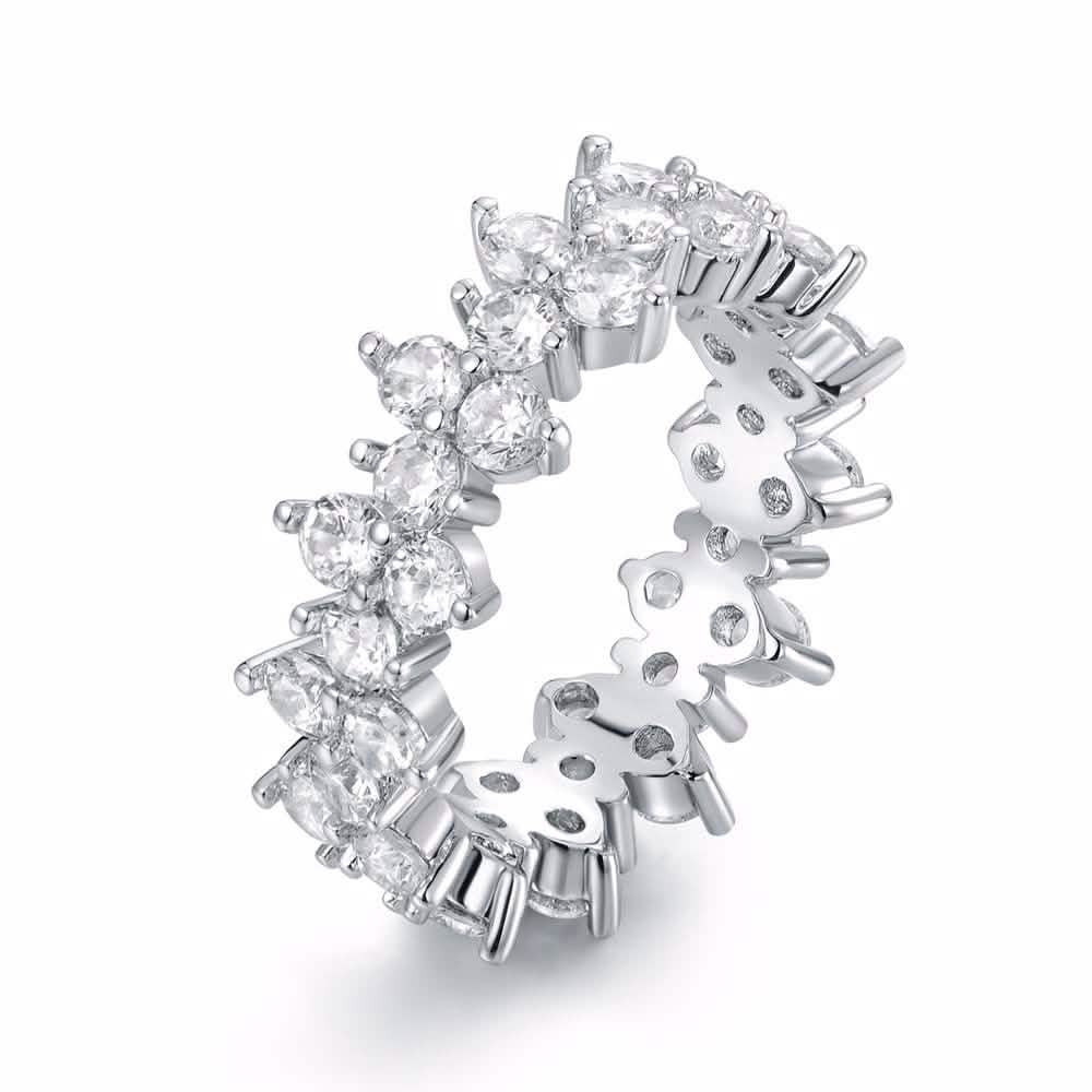 Barzel Women's Cubic Zirconia Eternity Band Ring