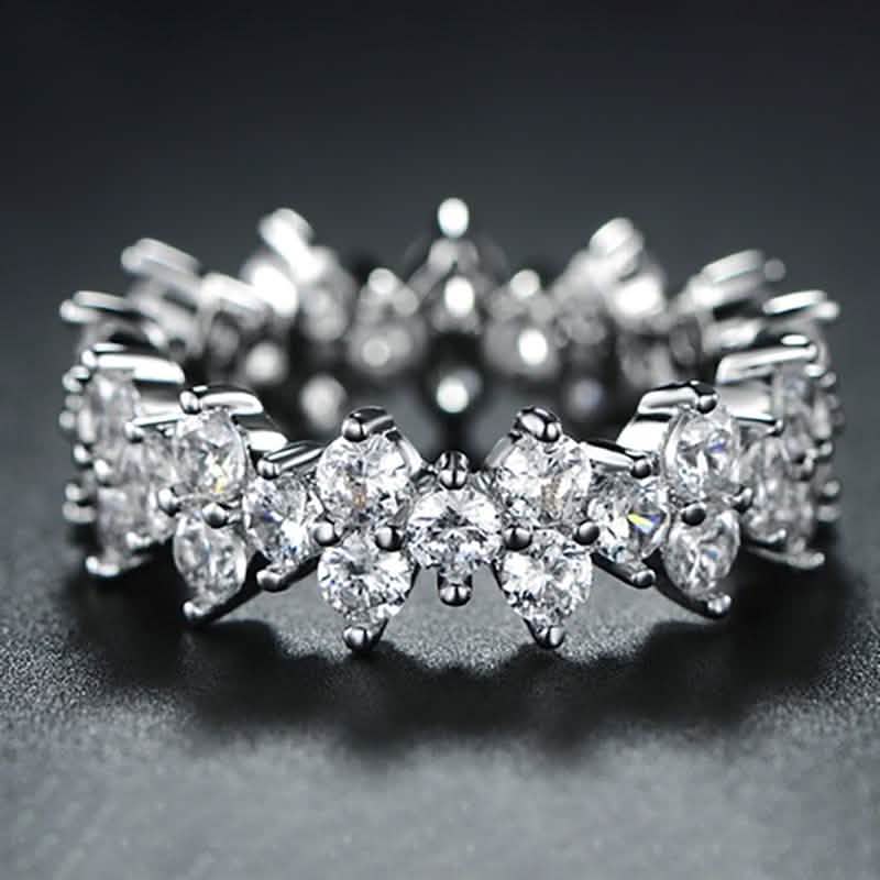 Barzel Women's Cubic Zirconia Eternity Band Ring