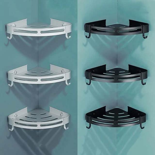 Bathroom Shelf Space Aluminum Wall Mount Triangle Shower Corner Storage Rack