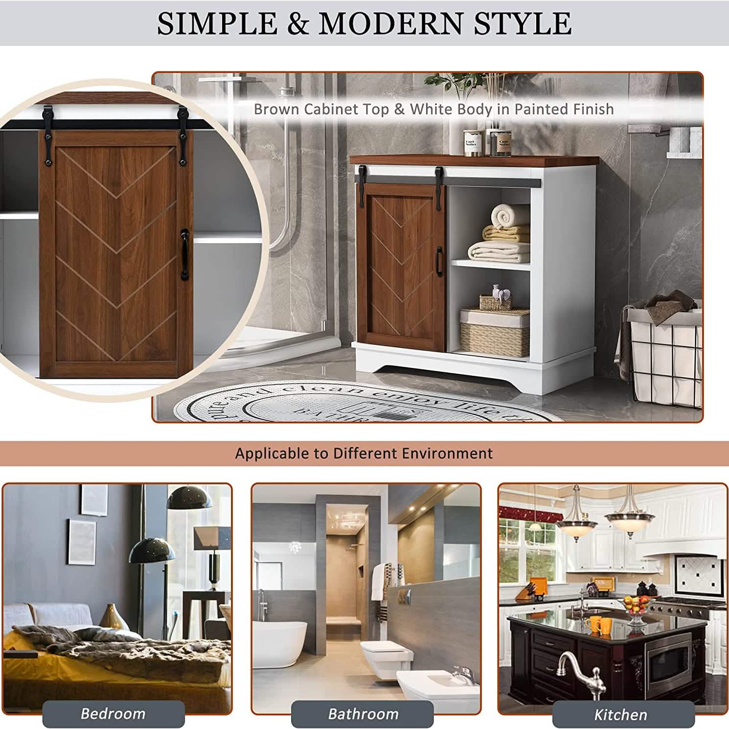 Bathroom Storage Cabinet with Adjustable Shelf