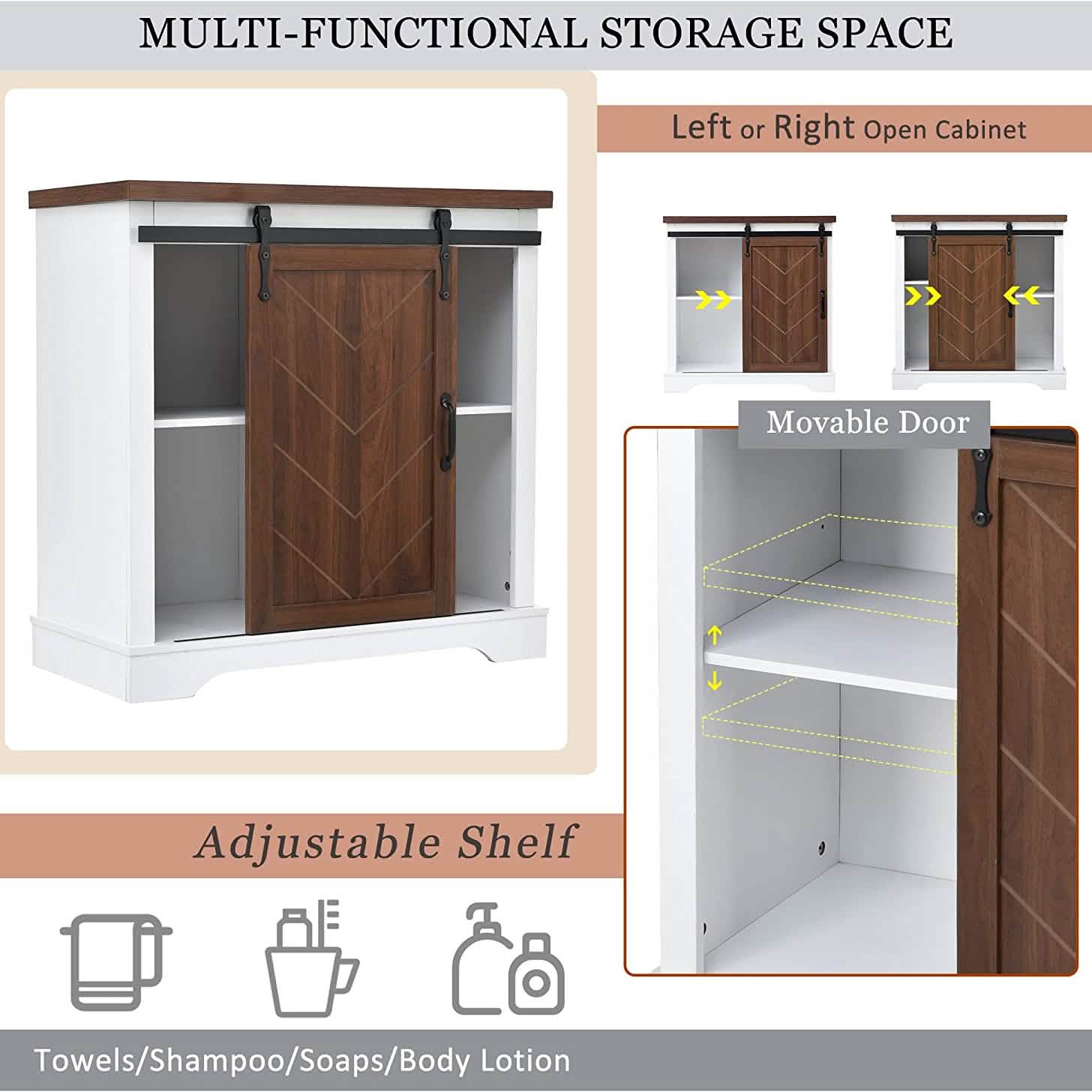 Bathroom Storage Cabinet with Adjustable Shelf