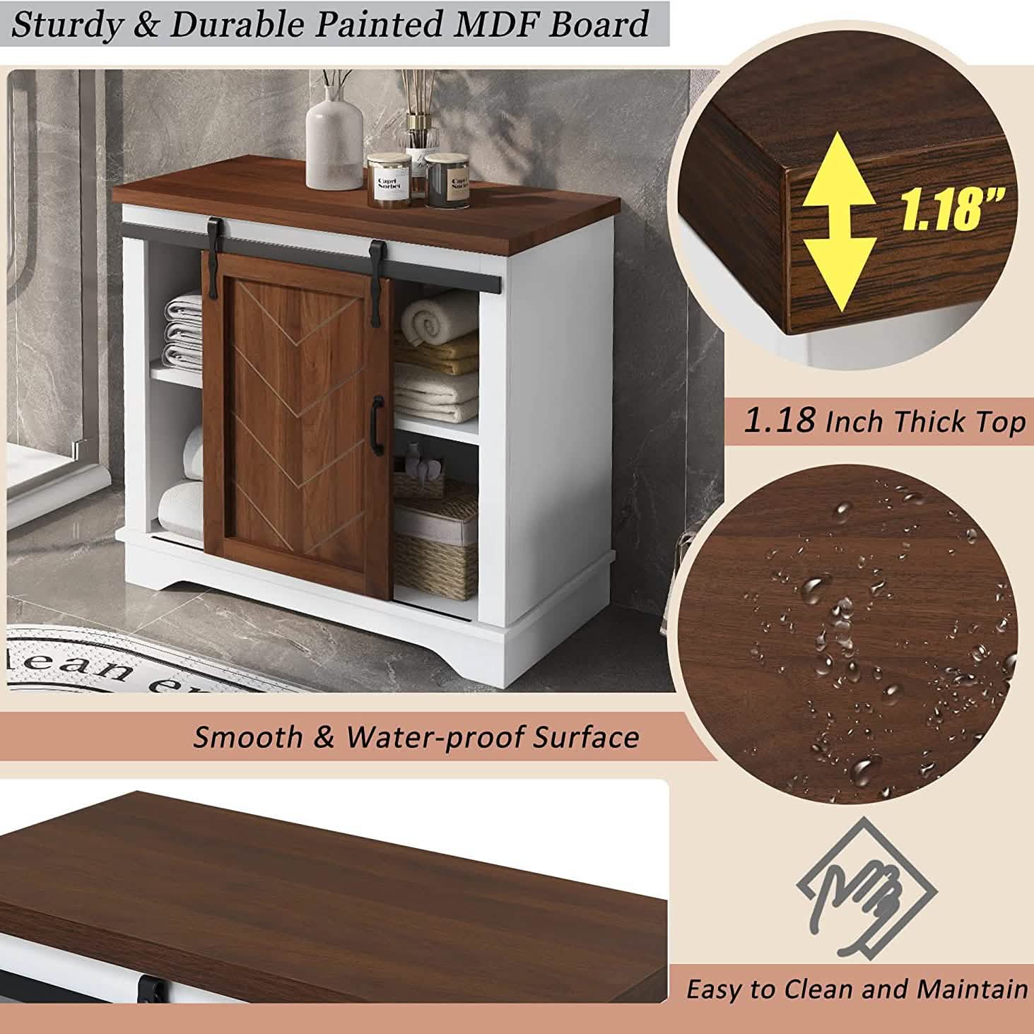 Bathroom Storage Cabinet with Adjustable Shelf
