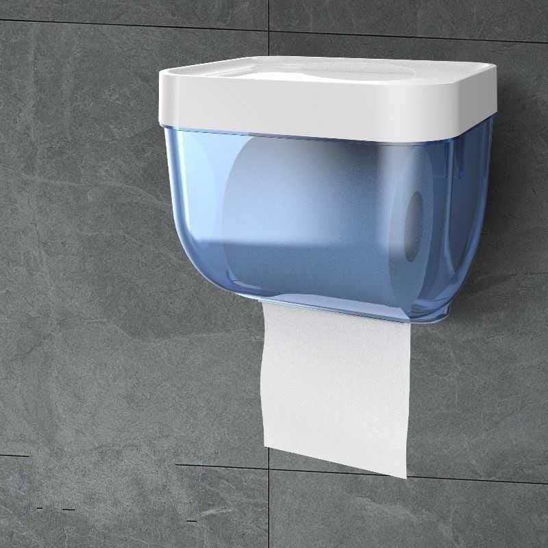 Bathroom Toilet Paper Holder Punch-free Waterproof Storage Box Toilet Paper Storage Rack Paper Towel Kitchen Storage Accessories Waterproof Toilet Paper Holder Wall Mounted Punch Free Paper Dispenser Transparent Storage Box Bathroom Kitchen Supply