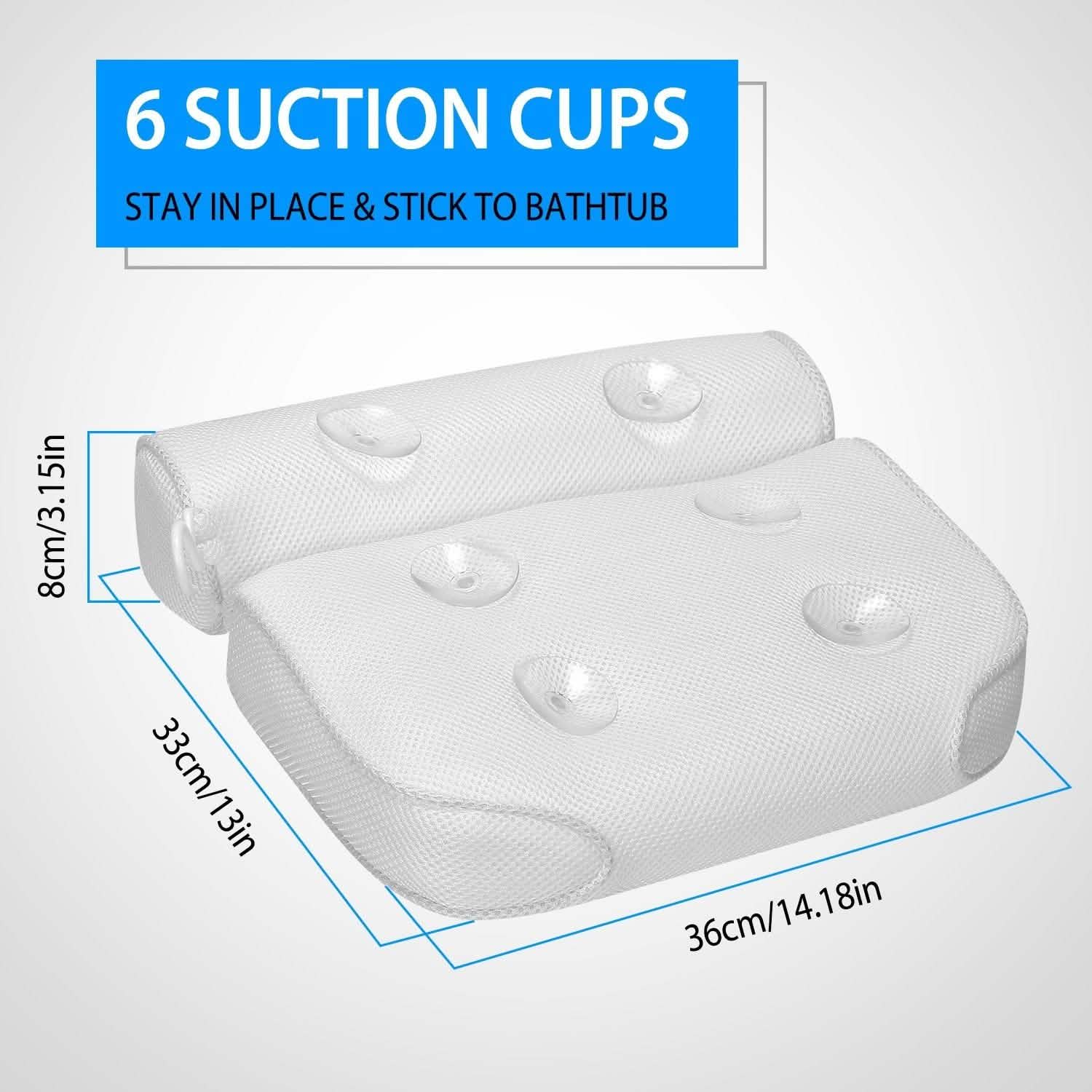 Bathtub Pillow Suction Cup Bath Pillow Air Mesh