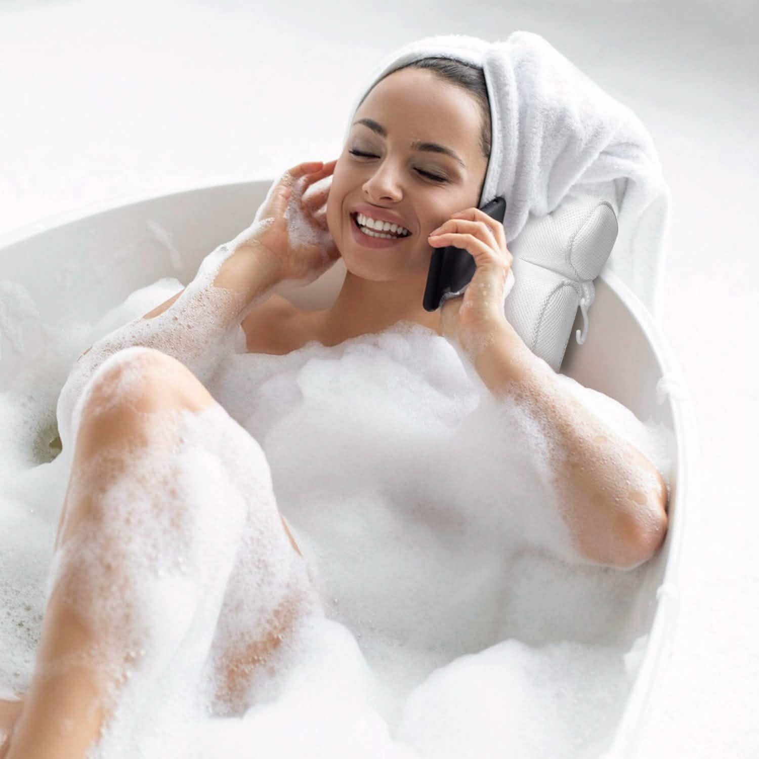Bathtub Pillow Suction Cup Bath Pillow Air Mesh
