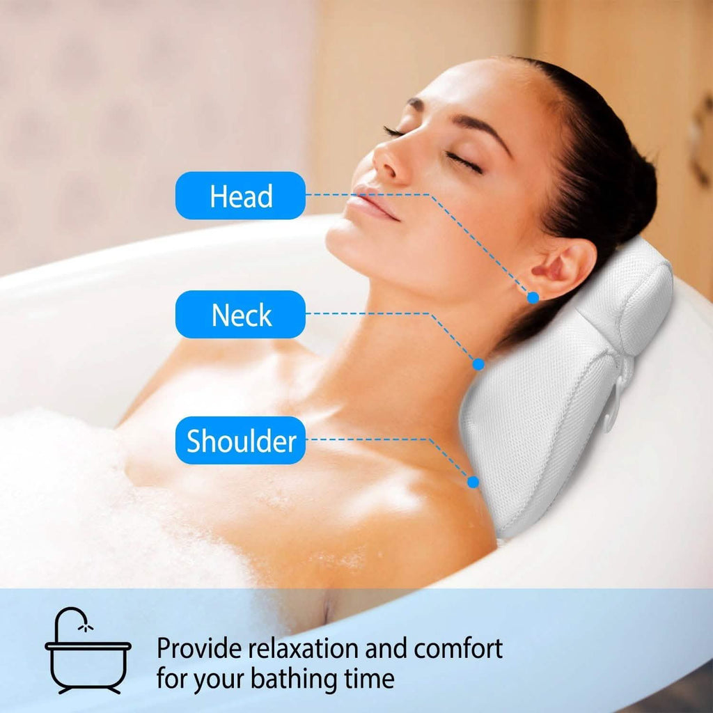Bathtub Pillow Suction Cup Bath Pillow Air Mesh