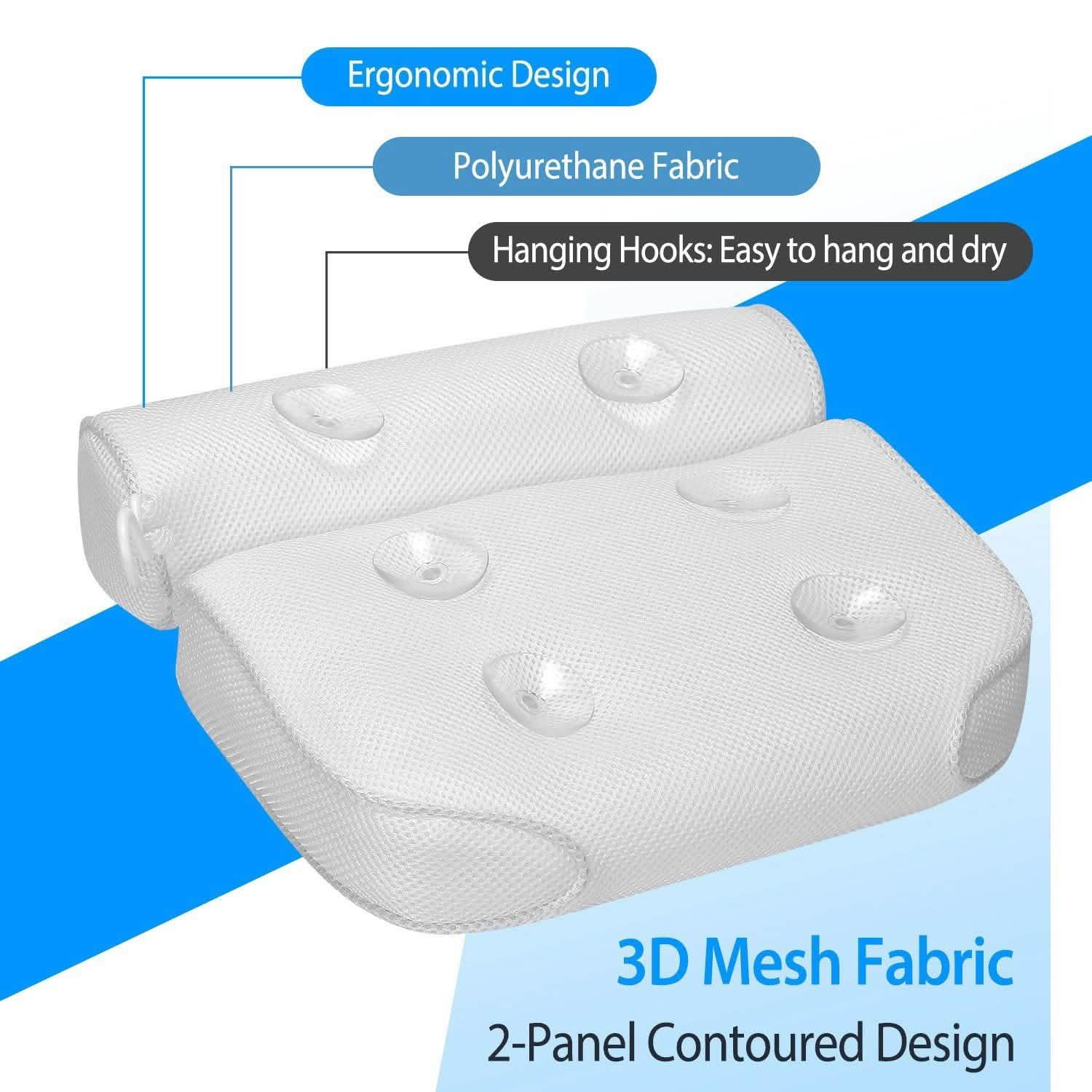 Bathtub Pillow Suction Cup Bath Pillow Air Mesh
