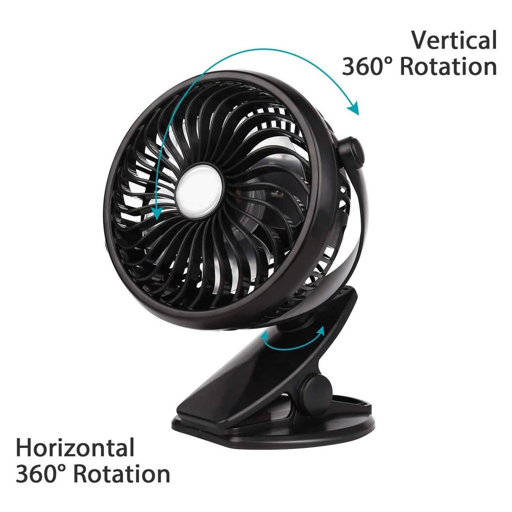 Battery Operated Clip on Mini Desk Fan