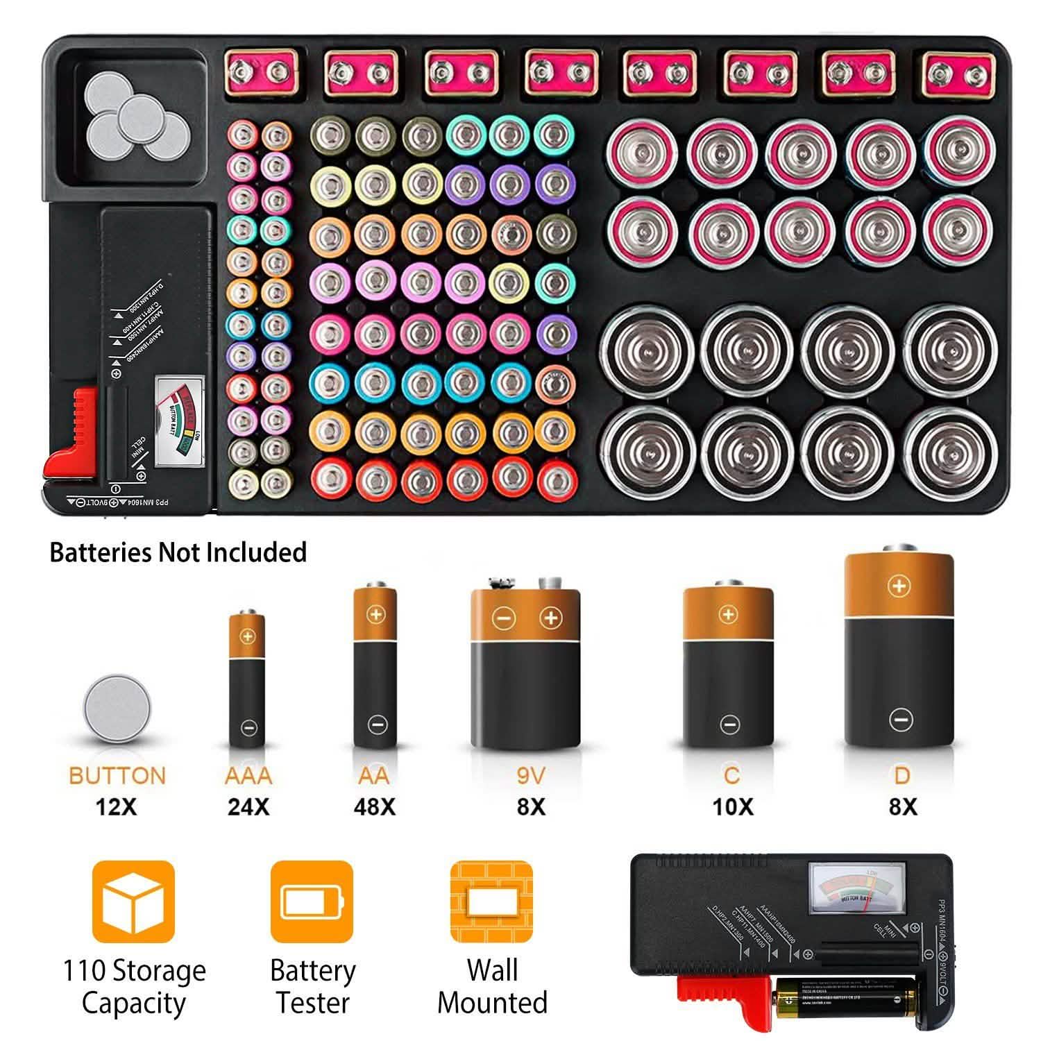Battery Organizer Storage Case