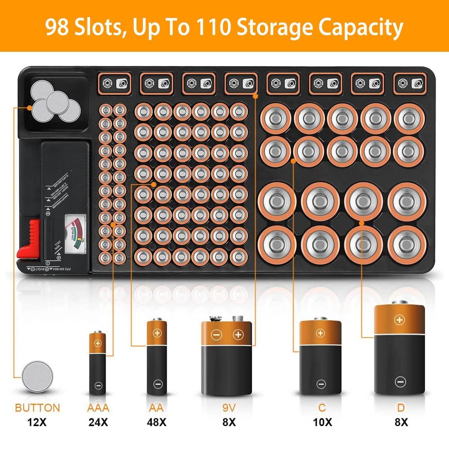 Battery Organizer Storage Case