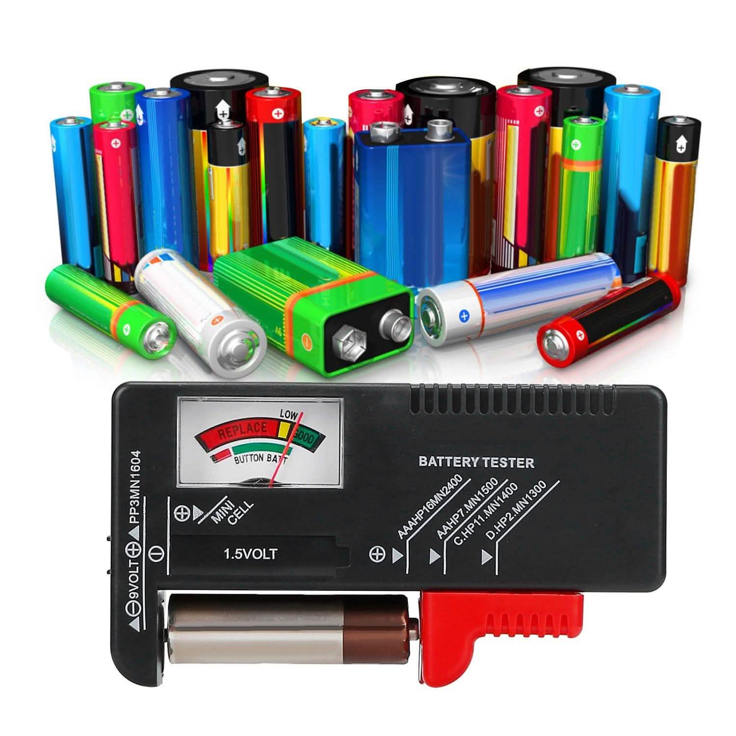 Battery Tester Checker Universal For AA AAA C D 9V 1.5V Button Cell Battery