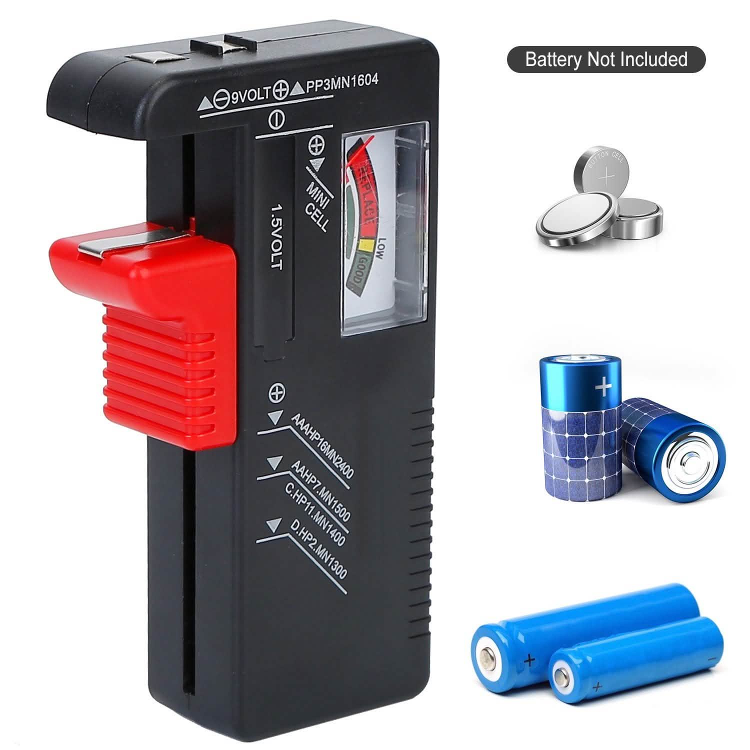 Battery Tester Checker Universal For AA AAA C D 9V 1.5V Button Cell Battery