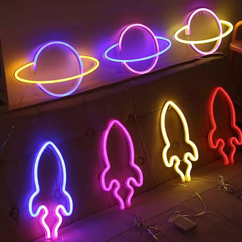 Battery USB LED Neon Light Wall Signs Night Home Decor
