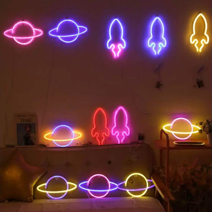 Battery USB LED Neon Light Wall Signs Night Home Decor