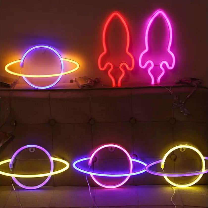 Battery USB LED Neon Light Wall Signs Night Home Decor