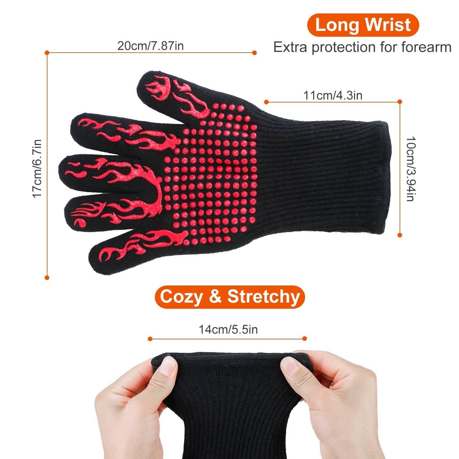 BBQ Gloves 1472¬∞F Heat Resistant Grill Gloves Anti-slip
