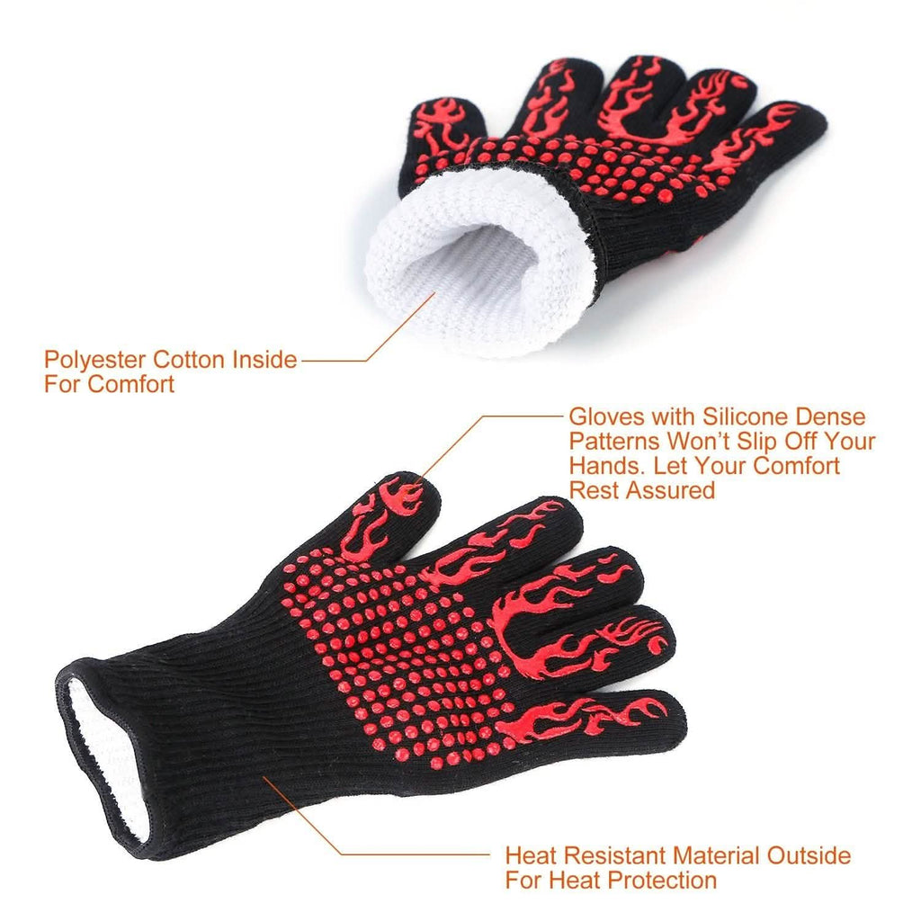 BBQ Gloves 1472¬∞F Heat Resistant Grill Gloves Anti-slip