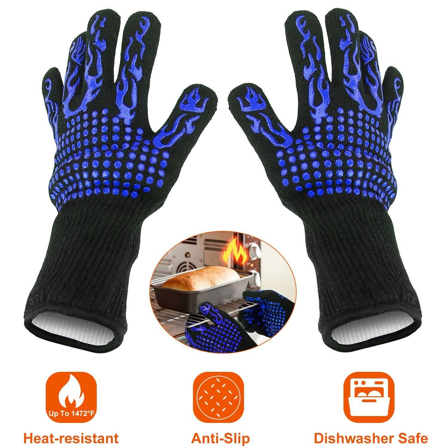 BBQ Gloves 1472¬∞F Heat Resistant Grill Gloves Anti-slip