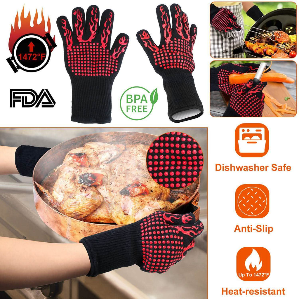 BBQ Gloves 1472¬∞F Heat Resistant Grill Gloves Anti-slip