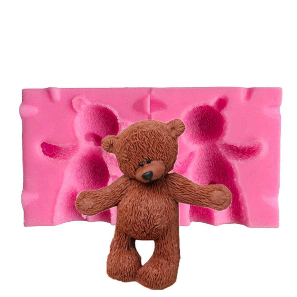 Bear Shape Silicone Mold Cake Baking Decoration Crafts Decoration Chocolate Mold Bear Silicone Mold Baking Molds Chocolate Candy Baking Tool 3D Cake Mold Decoration Baking Tool Mold