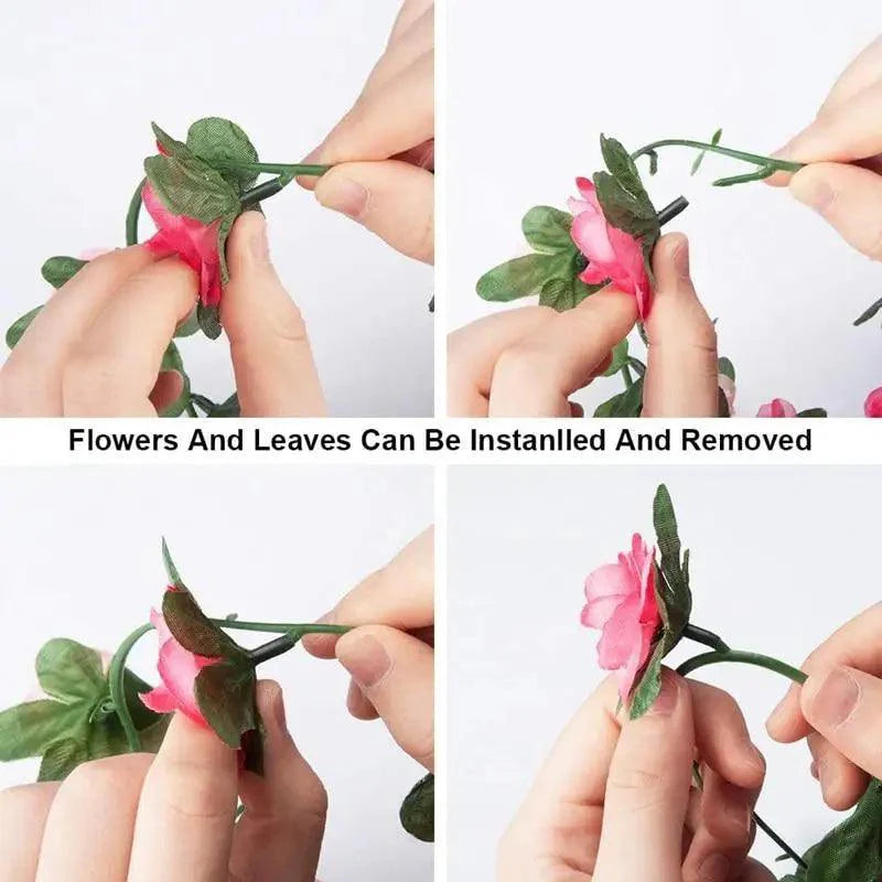 Beautifully Designed 250CM Rose Artificial Flowers Christmas Garland for Wedding Home Room Decoration Spring Autumn Garden Arch Fake Plant Vine
