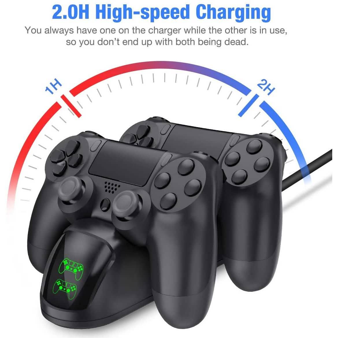 BEBONCOOL Controller USB Charging Station Dock for PS4