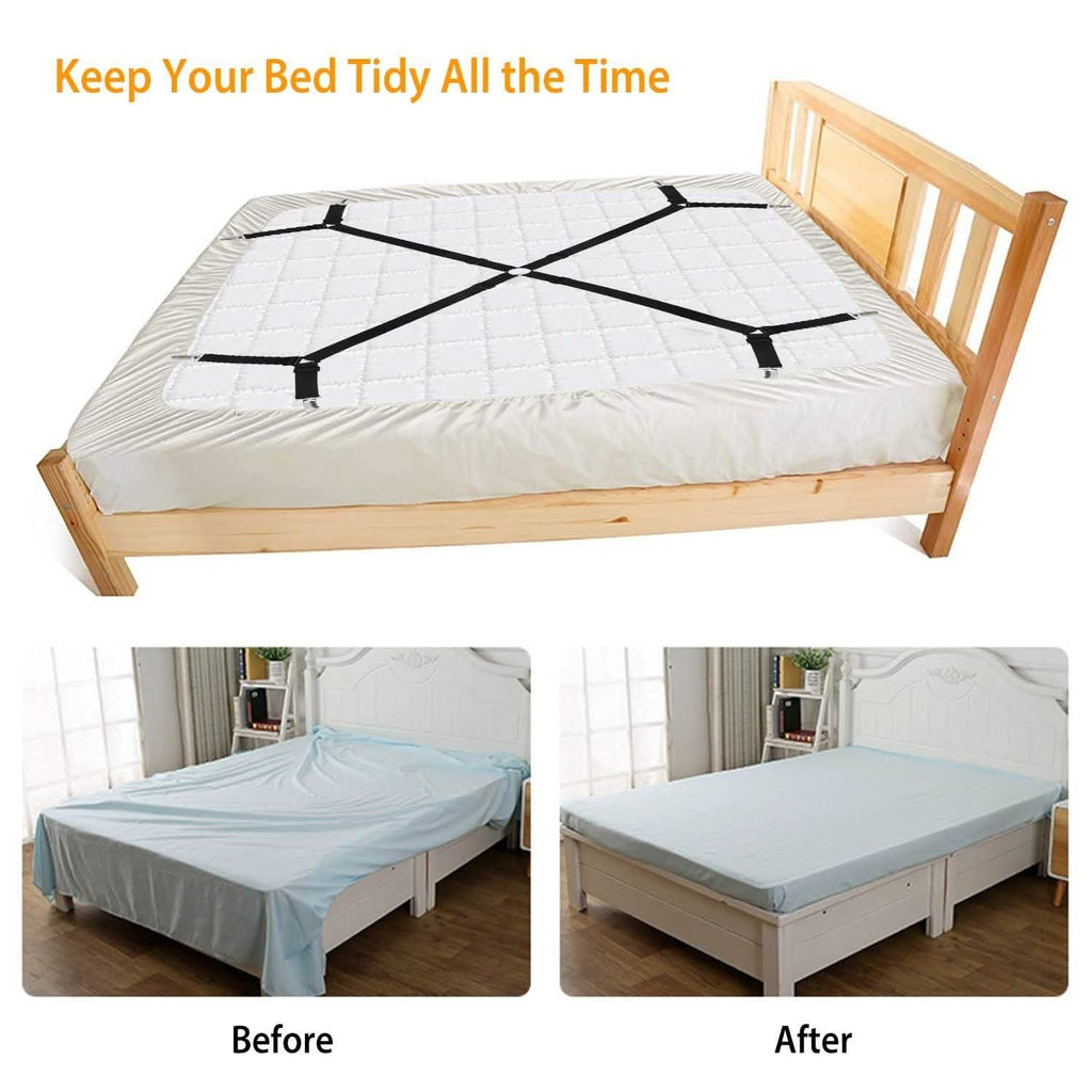 Bed Sheet Fasteners Adjustable Crisscross Elastic Sheet Suspenders