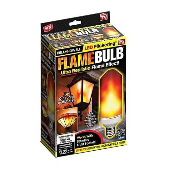 Bell + Howell Flame Bulb Realistic Flame-Effect Flickering LED Light Bulb