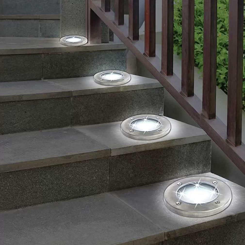 Bell + Howell Solar-Powered LED Garden Disk Lights Set