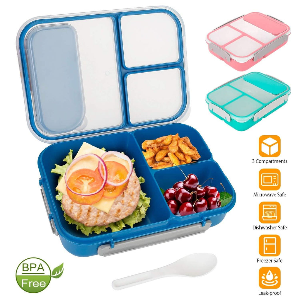 Bento Box Portable Lunch Box Picnic Food Storage with 3 Compartments