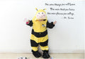 Children's Cute Cartoon Animal Bee One-piece Pajamas Flannel Performance Wear